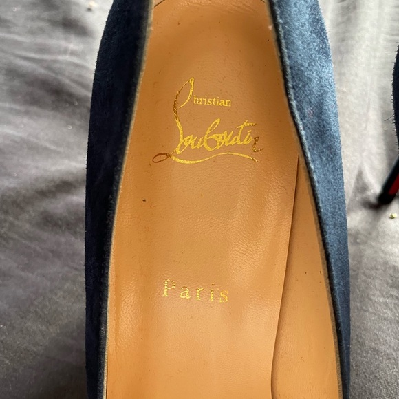 Christian Louboutin Blue Suede Kate Heels - Picture 6 of 6